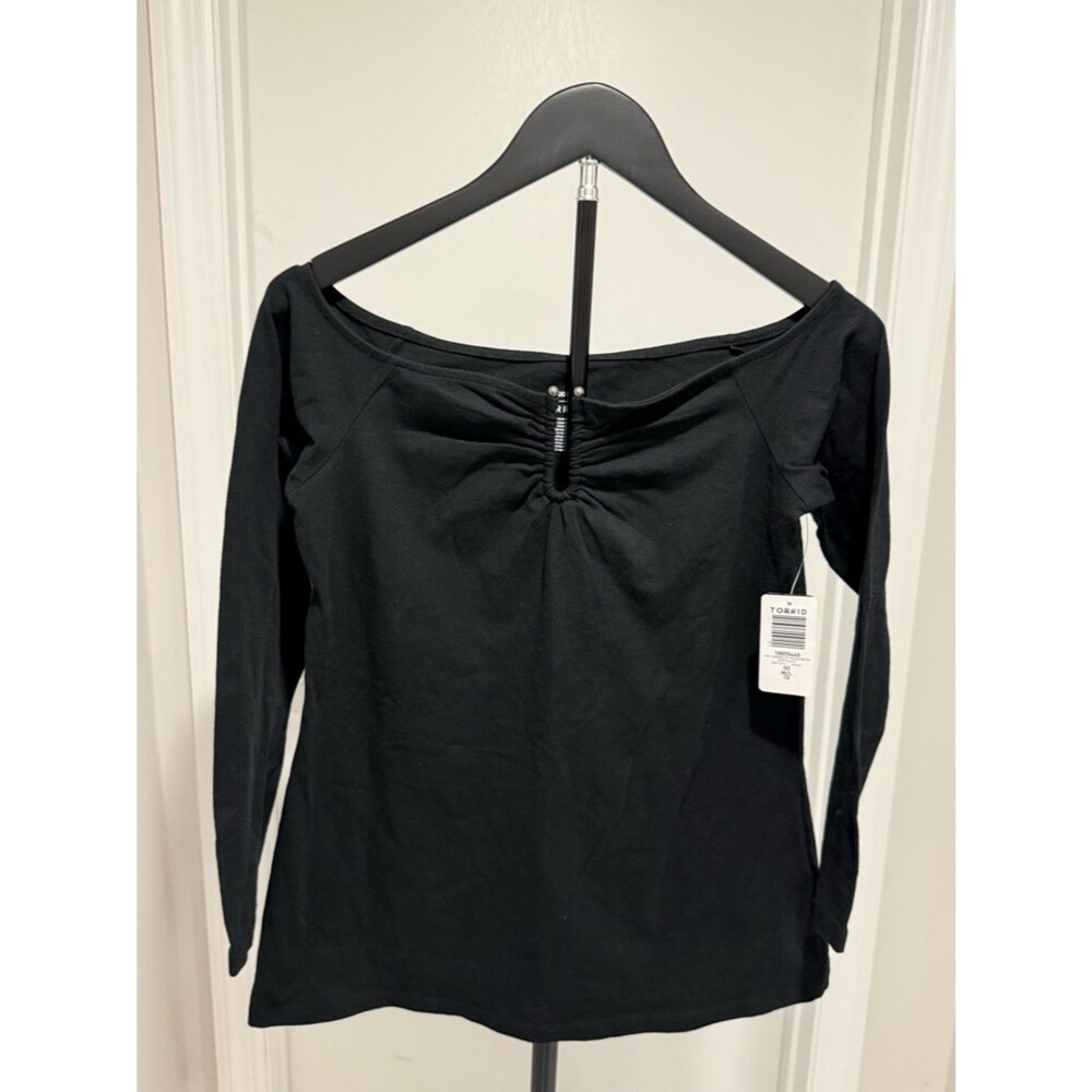 Torrid Foxy U-Bar Off-Shoulder Top Size 00 - Picture 3 of 4